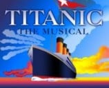 Titanic logo with the ship sailing on the seas